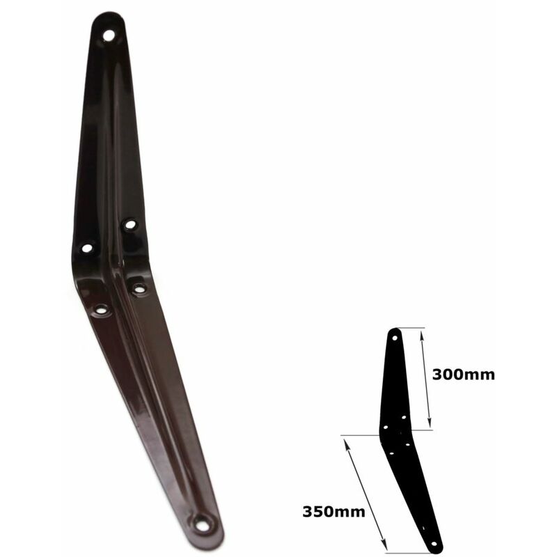 Shelf Brackets Brown London Pattern Metal For Shelving Constructions - Size 300x350mm - Pack of 5