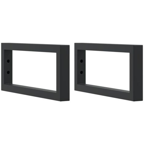 Shelf Brackets for Washbasin 2 pcs Black Rectangular Steel vidaXL