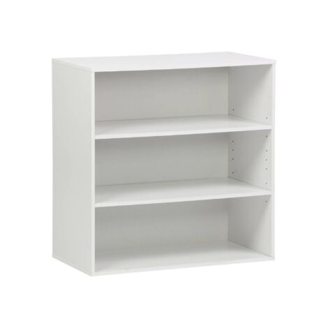 Shelf, library, wood effect storage module 2 shelves, Kompo, White, 70x35x70 cm