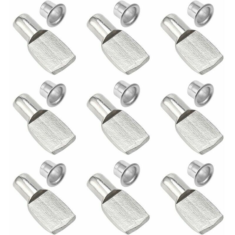 Shelf Support, 50 Pieces Metal Nickel Plated Stainless Steel Shelf Supports for Furniture Cabinet Desk Support Accessories (7mm)
