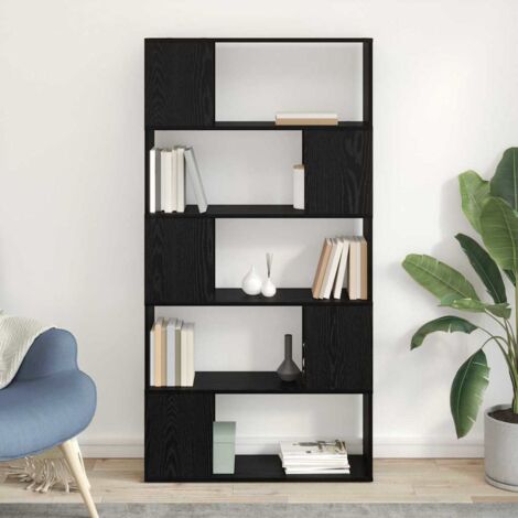 Shelf Unit Black Oak Engineered Wood Medium Shelf Unit vidaXL