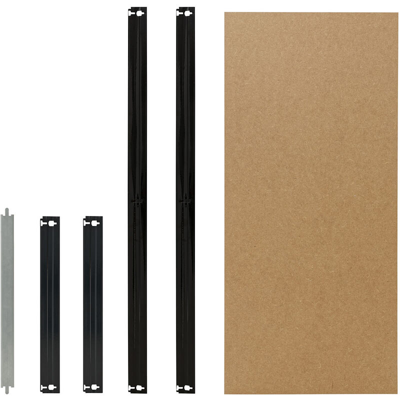 shelfplaza® BLACK 100x30 cm Ensemble complet de tablettes pour étagères sans vis en noir / tablette en fibre haute densité (HDF) / tablettes