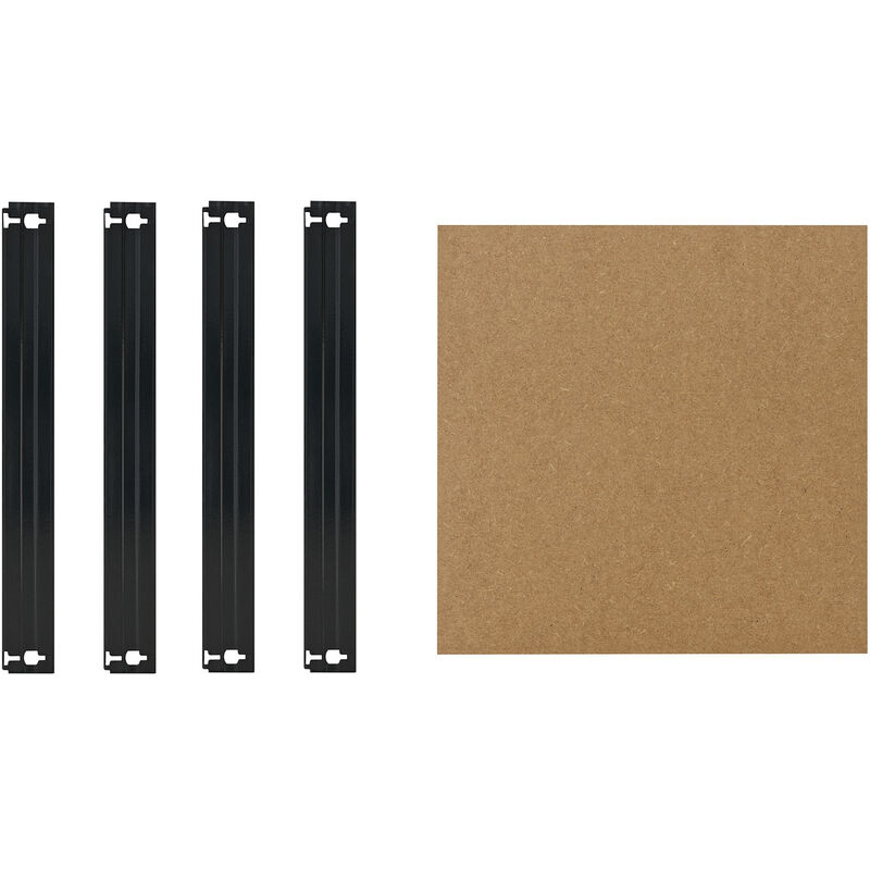 Shelfplaza - black 23x23 cm Ensemble complet de tablettes pour étagères sans vis en noir / tablette en fibre haute densité (hdf) / tablettes