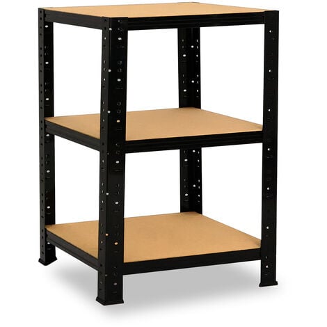 shelfplaza® BLACK 180x23x23 cm Estantería negra / estanterías fuertes /  estantería de 5 baldas / estanterías metálicas almacenaje /