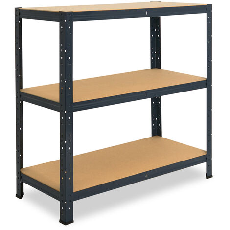 shelfplaza® HOME 100x50x60cm Schwerlastregal anthrazit / Metallregal mit 3 Böden / als Kellerregal, Garagenregal, Werkstattregal oder Lagerregal / Steckregal Metall mit 175kg Tragkraft - anthrazit