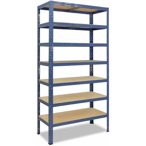 shelfplaza® HOME 90x75x50 cm Scaffale metallo per carichi pesanti blu con 3  ripiani con 175kg