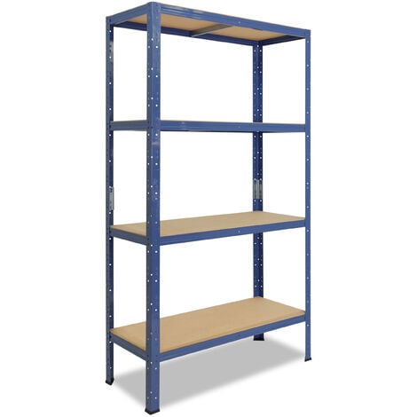 shelfplaza® HOME 180x60x40cm Schwerlastregal blau / Metallregal mit 4 Böden / als Kellerregal, Garagenregal, Werkstattregal oder Lagerregal / Steckregal Metall mit 175kg Tragkraft - blau