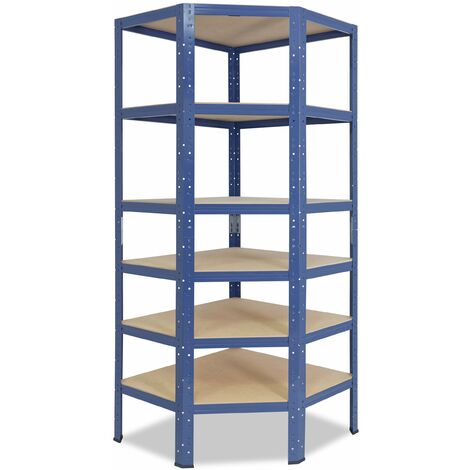 shelfplaza® HOME 190x100x60 cm Scaffalature metalliche con 6 ripiani in blu  / Banco da lavoro carichi pesanti 145kg capacità di carico / banco lavoro  scaffale metallo garage / Scaffale metallo