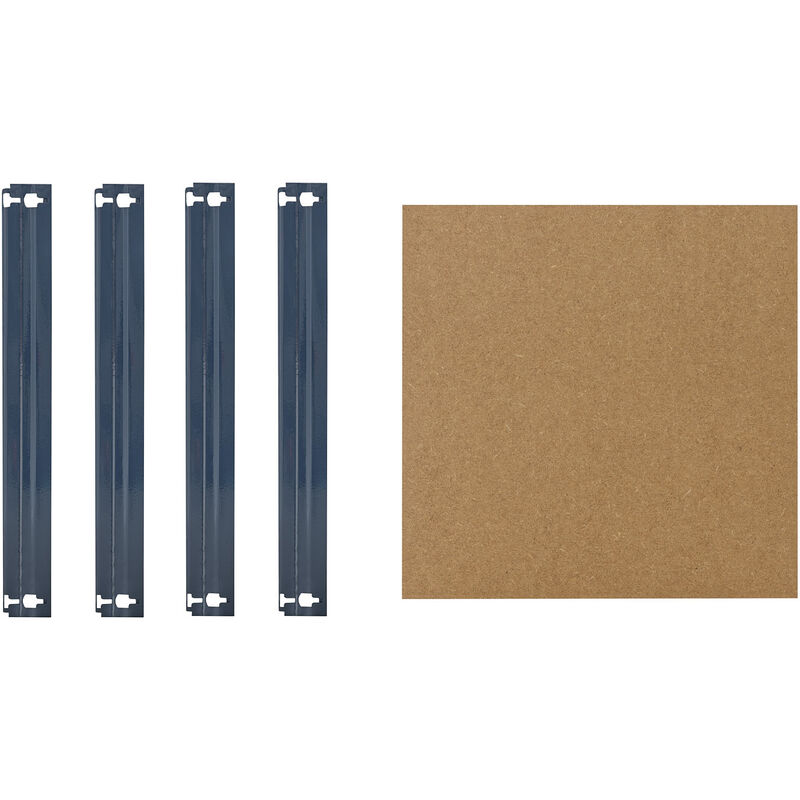 Shelfplaza - home 45x45 cm Ensemble complet de tablettes pour étagères sans vis en bleu / tablette en fibre haute densité (hdf) / tablettes