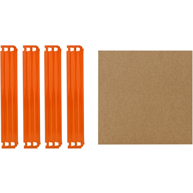 Shelfplaza - pro 23x23 cm Ensemble complet de tablettes pour étagères sans vis en bleu-orange / tablette en fibre haute densité (hdf) / tablettes