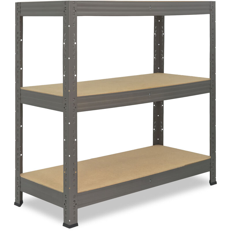 Pro 90x120x50 cm Étagère charge lourde gris / etagere metal 3 plateaux / capacité d' étagere métallique 200kg / meuble etagere rangement garage /