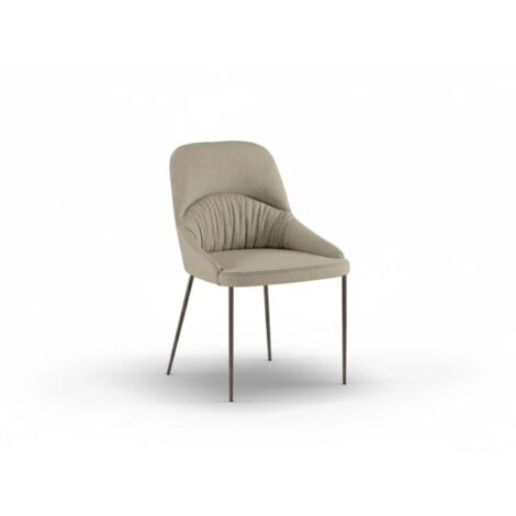 Shell, Set di 4 sedie in tessuto easy-clean Beige (54cm X 63cm H. 89cm)  Duzzle