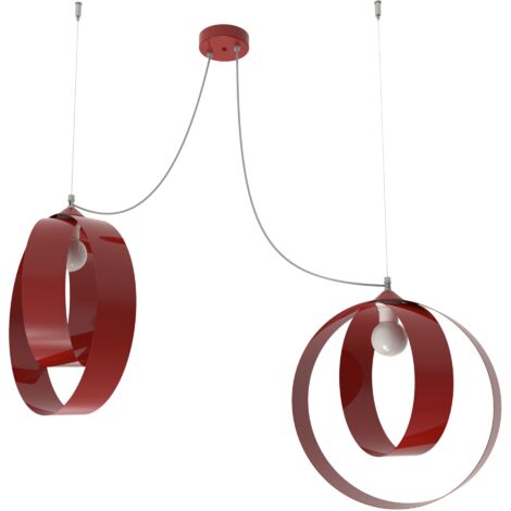 SHELL SOSPENSIONE 2 LUCI MONOCOLORE LUCIDO