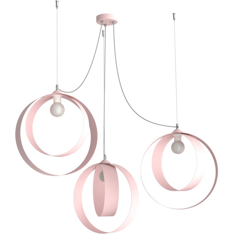 Lumicom Rosa Shell Sospensione 3 Luci Monocolore Opaco