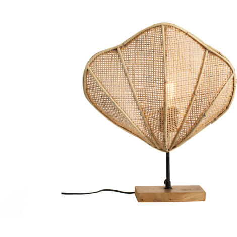 Shell Tischlampe Rattan Sop Metall 30x15x30cm