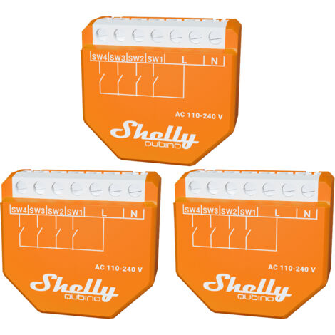 SHELLY Activateur de scène Wave i4, encastré, orange, pack de 3