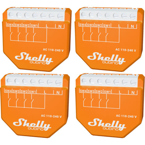 SHELLY Activateur de Scènes Wave i4, encastré, orange, 4 pièces