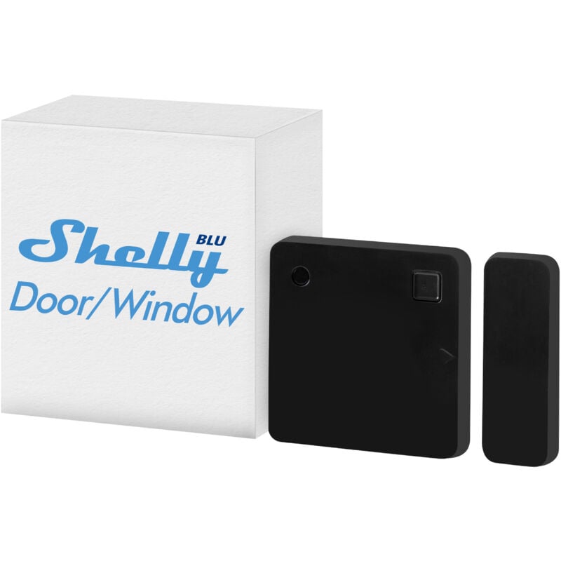 Blu Door/Window - Noir, Détecteur d'ouverture porte et fenêtre Bluetooth, App iOS Android, Capteurs inrégrés - Shelly