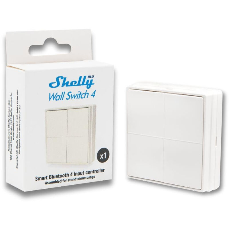 Shelly - blu wall switch 4 - stand-alone - interrupteur télécommande bluetooth autonome, sans câblage, commande à distance, multi-