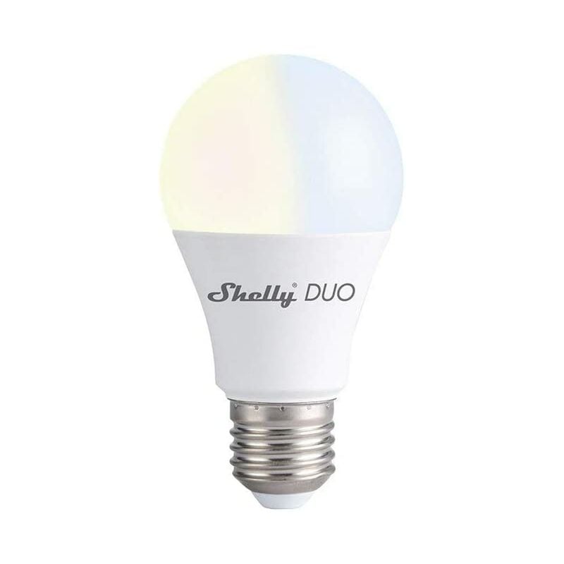 Image of Shelly DUO E27 Lampadina LED Smart Wi-Fi a Controllo vocale, Compatibile con Alexa e Google Home, Dimmerabile, 800lmn di intensit√† Luminosa, Attacco