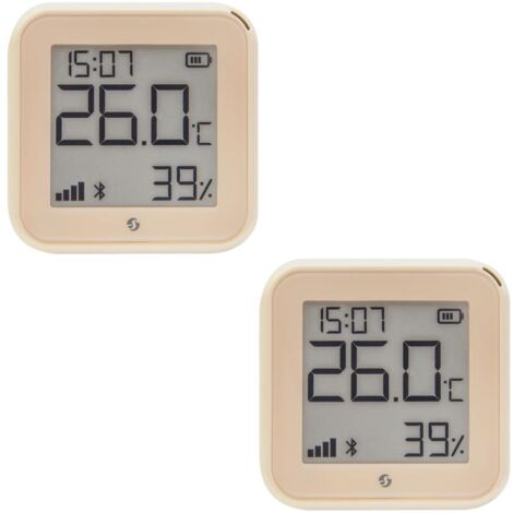 Shelly H&T Gen 3 Mocha  Confezione da 2  Wi-Fi e Bluetooth sensore di temperatura e umidità  Automazione domestica  Nessun hub richiesto  Lunga durata della batteria  Montaggio a parete