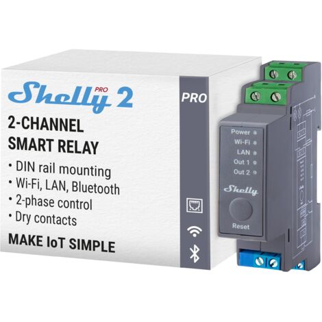 Shelly Interruttore A Relè Wifi Per Guida Din - Shellypro2