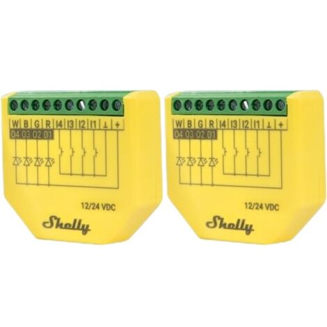 SHELLY LED-Lichtcontroller Plus RGBW, PM, BT, WLAN, Unterputz, gelb, 2 Stück