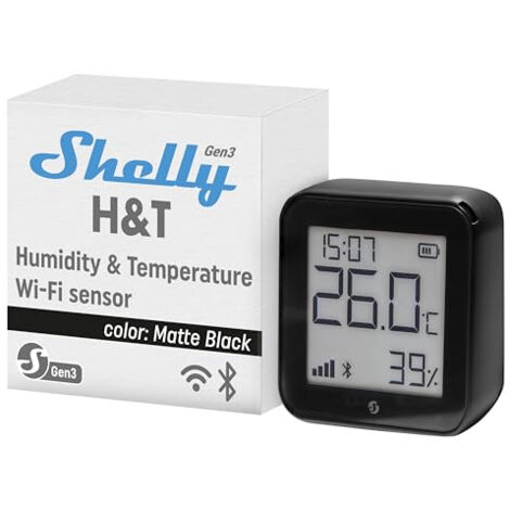 Shelly Plug & Play Plus H&T Gen 3 Capteur Noir