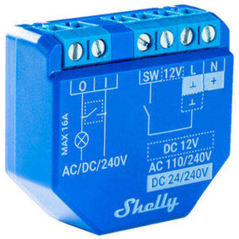 Shelly Plus 1 Interruttore a relè comandato da WiFi 1 canale 16A