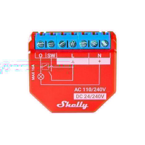 Shelly Plus 1PM interruttore elettrico Interruttore intelligente 1P Rosso