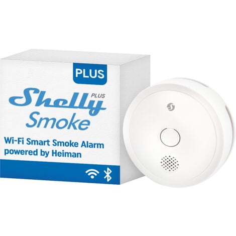 Shelly Plus Smoke Alarm, Détecteur de fumée connecté, Wi-Fi & Bluetooth, Alexa & Google Home, App iOS & Android