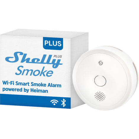Shelly Plus Smoke Alarm, Détecteur de fumée Wi-Fi, Domotique, Compatible avec Alexa and Google Home, Alarme sonore et lumineuse, Autonomie des batteries jusqu’à 5 ans