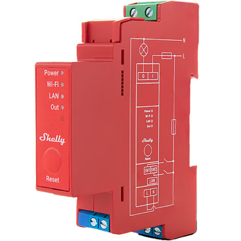 Shelly Pro 1PM relé Bluetooth Wi-Fi para carril DIN