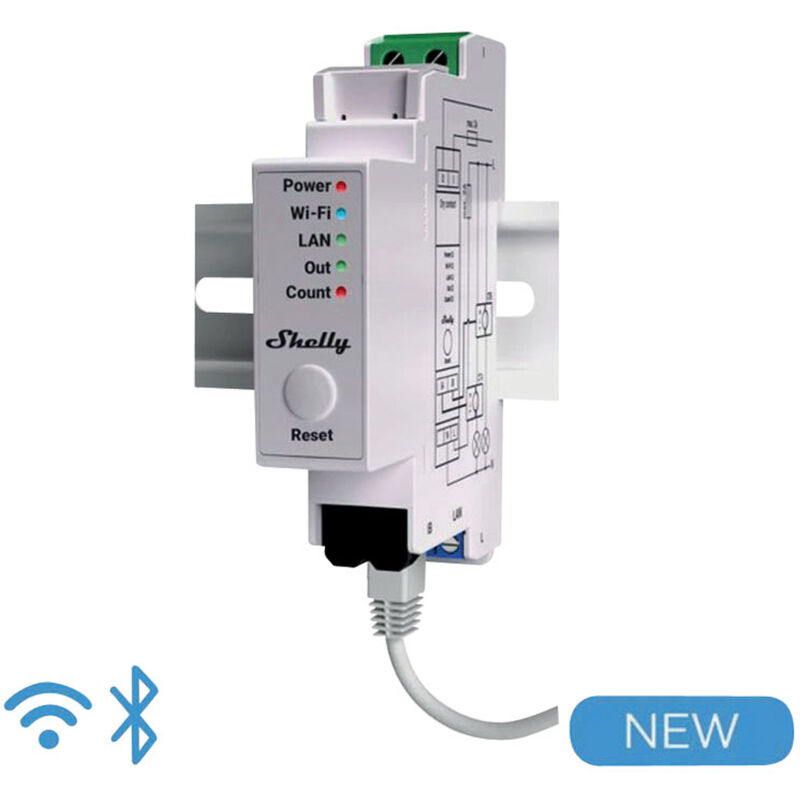 Shelly Wlan-stromzähler Pro Em 50a, 2x 50a Klemme, Wlan, Lan, Bt