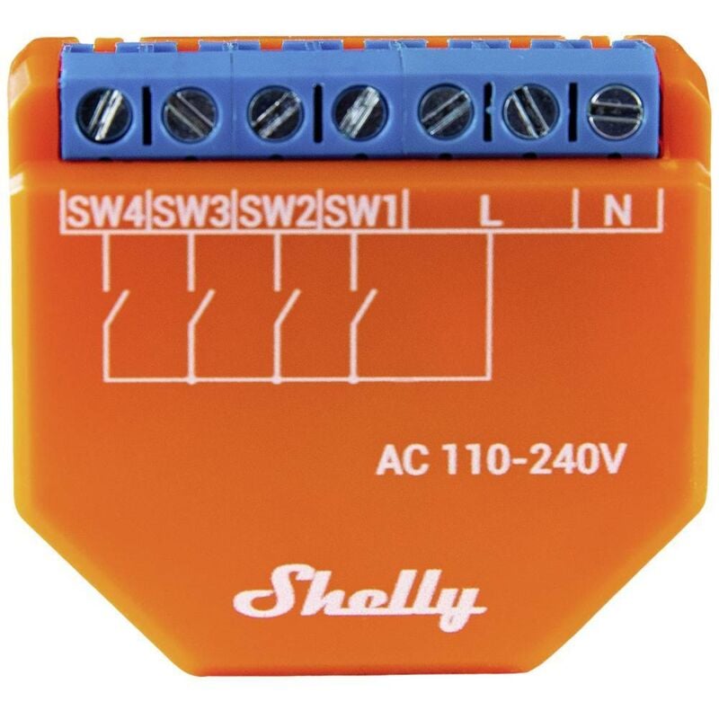 Shelly Qubino Wave I4 Module Pour Commande À Distance Z-Wave 4 Entrées Domotique Limières Connectées & Scènes Intelligen