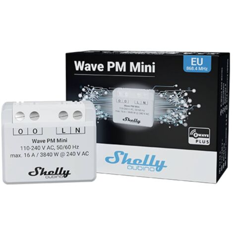 SHELLY QUBINO WAVE PM MINI MICROMODULE COMPTEUR DE CONSOMMATION D'ÉNERGIE INTELLIGENT Z-WAVE 1 CANAL 16A LONGUE PORTÉE SAN