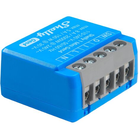 SHELLY Relais 1 Mini Gen4, 8 A, WLAN, Bluetooth, blau