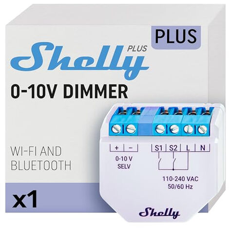 Shelly Shelly Plus 0-10V Dimmer Actionneur de gradation Bluetooth, Wi-Fi