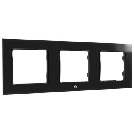 Shelly Wall Frame 3 Noir, Plaque de finition 3 postes pour interrupteur Shelly Wall Switch