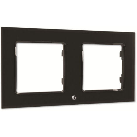 SHELLY Wandtaster-Rahmen Wall Frame 2, schwarz, 2-fach
