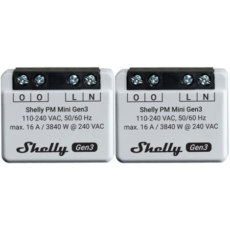 SHELLY WLAN-Leistungsmesser Plus PM Mini Gen.3, weiß, 2 Stück