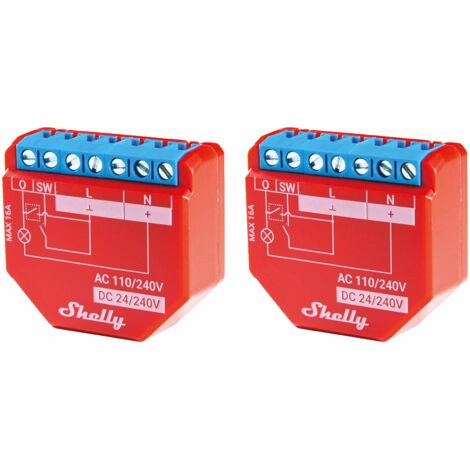 SHELLY WLAN-Schaltaktor Plus 1PM, 16 A, Bluetooth, 2 Stück