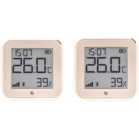 SHELLY WLAN-Temperatur- u. Feuchtigkeitssensor Plus H&T Gen. 3, BT, Ivory, 2 Stück