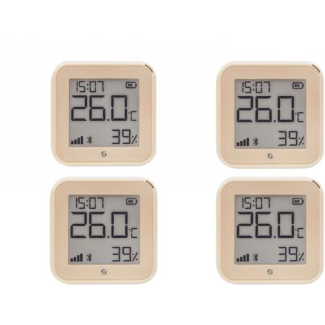 SHELLY WLAN-Temperatur- u. Feuchtigkeitssensor Plus H&T Gen. 3, BT, Mokka, 4 Stück