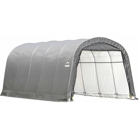 Shelter Logic Foliengarage Round Top, 22,57 m², grau, 610 x 370 x 240 cm (L x B x H)