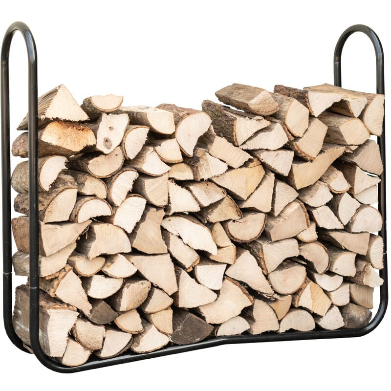 Acier Étagère à bois de cheminée Stockage de bois noir 25x122x104 cm - Shelterlogic