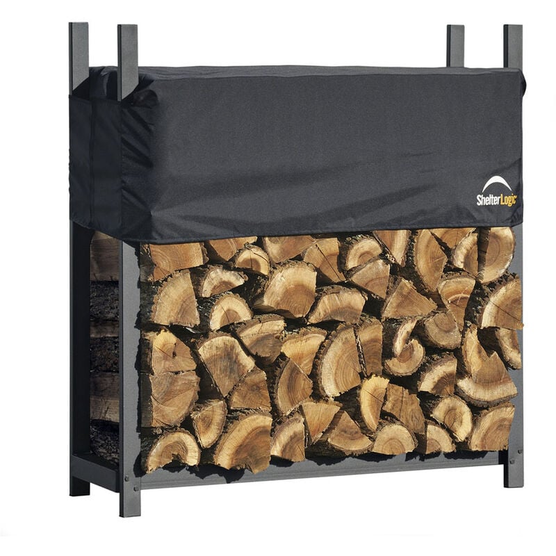 Shelterlogic - tagère à bois pour cheminée avec couvercle Noir