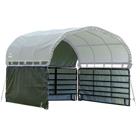 ShelterLogic Folien Weidezelt Seitenverkleidung ohne Stahlgestell  Grün  370x150 cm