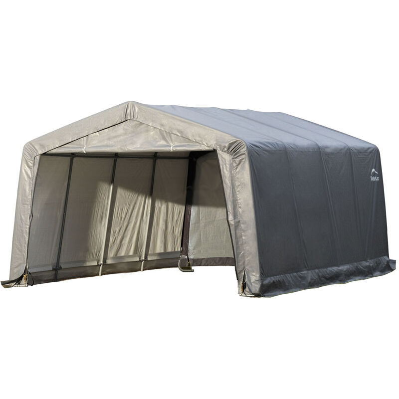 Folien Zeltgarage Gerätehaus Grau 490x370x260 Cm - Shelterlogic