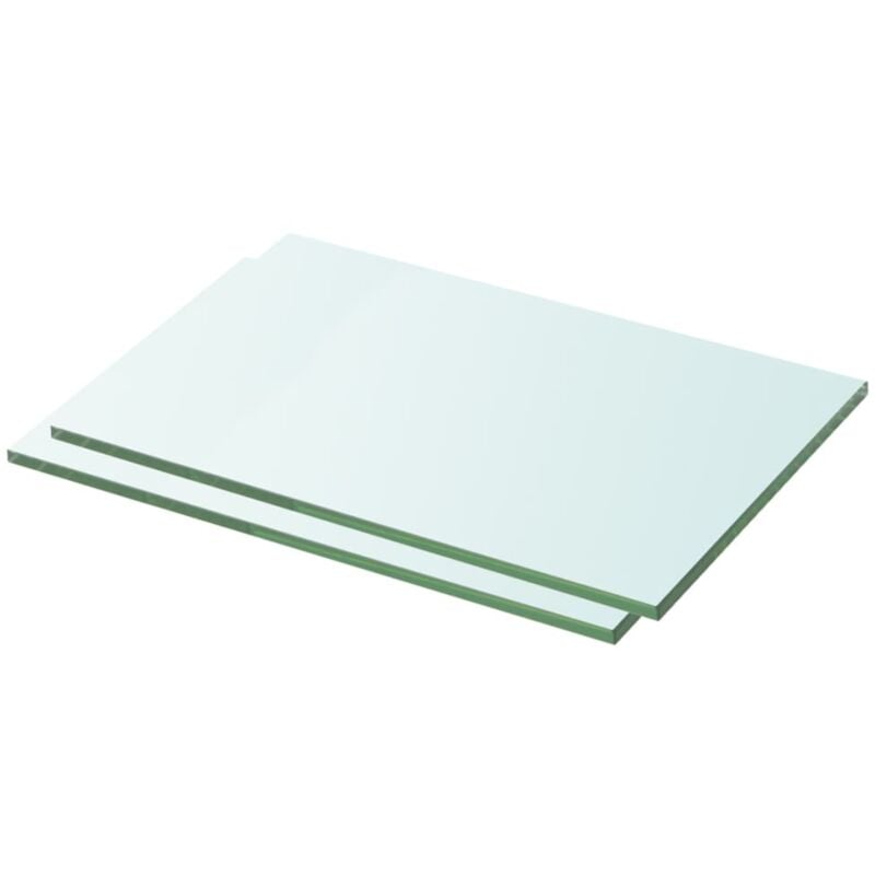 Shelves 2 pcs Panel Glass Clear 30x15 cm Vidaxl